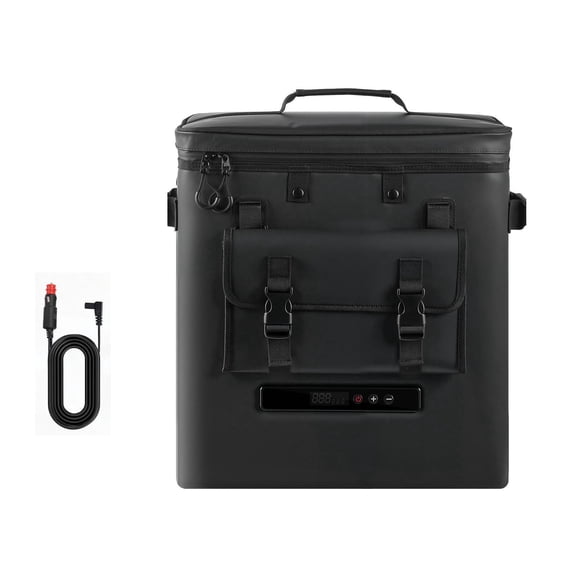 KFFKFF 12 Volt Portable Refrigerator, 13.7 QT/13L Car Cooler with Compressor, Electric Freezer for 12V/24V DC, Adjustable Temperature Range from 21℉ to 50℉ (-6℃ to 10℃), Ideal for Trucks, Vans, RVs