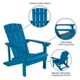 thumbnail image 6 of Flash Furniture Set of 4 Charlestown All-Weather Poly Resin Wood Adirondack Chairs in Blue, 6 of 13