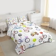 thumbnail image 3 of jejeloiu Colorful Bicycle Queen Comforter Set,Extreme Sport Bedding Comforter Set For Boys Kids Reversible 3pcs, 3 of 8