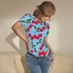 thumbnail image 3 of Balery Cherry Body de cuello redondo de manga corta para mujer Tops de manga corta Tops básicos-Large, 3 of 7