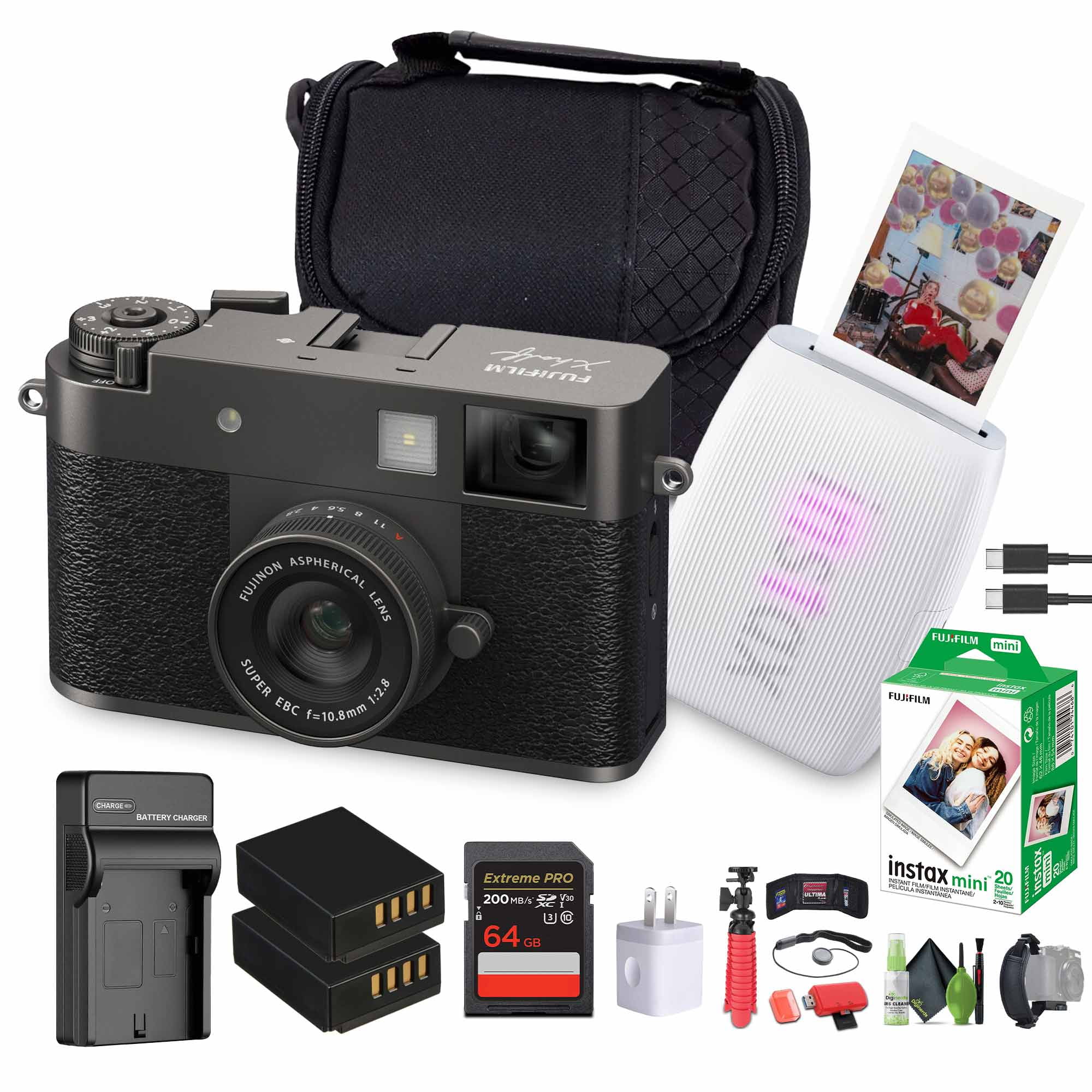 FUJIFILM X Digital Camera (Silver), MINI LINK 3 Smartphone Printer