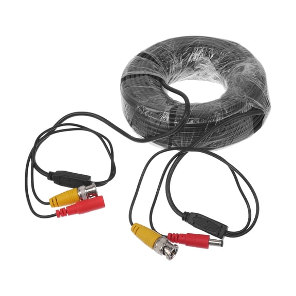 Unique Bargains Universal Car Reverse Rear View Parking Camera Video Cable BNC DC Backup Camera Video Cable Extension for Monitor and Backup Black 25M