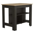 thumbnail image 4 of Kitchen Carts, Kitchen Island, kitchen table 35" H, Four Legs, Three Open Storage Shelves, Black / Light Oak, Multicolor Kitchen Islands,Particle Board Metal Kitchen Carts, 4 of 5