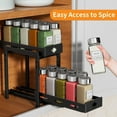 thumbnail image 6 of Pull Out Spice Rack Organizer for Cabinet, 2-Tier Cabinet Spice Rack Organizer, Height Adjustable Vertical Spice Rack for Kitchen Cabinet (5.3''Wx10.8''Dx9.2''H, Metal Black), 6 of 8