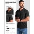 thumbnail image 4 of COOFANDY Men's Ribbed Polo Shirts Short Sleeve V Neck Slim Fit Polo T-Shirt Casual Summer Collared Golf Shirt, 4 of 6