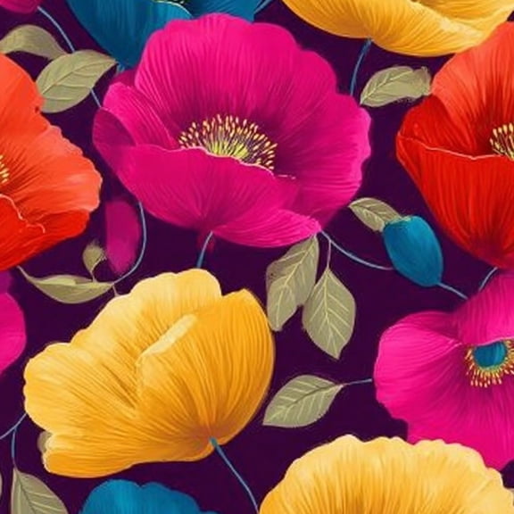 Boho Floral Peel and Stick Wallpaper 17.7in x 9.8ft Vibrant Floral Colorful Bold Hues Contact Paper Vinyl Waterproof Self Adhesive Wall Paper for Bedroom Shelf Cabinet Renter Friendly