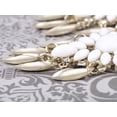 thumbnail image 2 of Alilang Royal Golden Tone Chalky White Bead White Rhinestone Fashion Earrings, 2 of 4