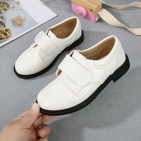 

NECHOLOGY Boots for Youth Boys Fashion Summer And Autumn Boys Leather Shoes Boots Thick Soled Student Dress Snow Boots Kids Size 4 White 10.5-11Years