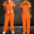 thumbnail image 3 of FYEGRE Halloween Orange Prison Jumpsuit Costume for Women And Men Classic Character Dress-Up Apparel Performance Fashionable Jumpsuit Orange XXL, 3 of 9