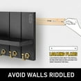 thumbnail image 5 of Decorative Key and Mail Holder for Wall, Rebee Vision Key Rack Mail Organizer with Shelf and 7 Key Hooks, Black, 5 of 6