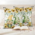 thumbnail image 3 of Sunflower Gnomes Outdoor Waterproof Pillow Covers, Spring Farmhouse Country Daisy Leaf Plaid Decorative Square Throw Pillowcase Sofa Cushion Sham for Patio/Couch/Chair, 18"x18" 2 Pack, 3 of 8
