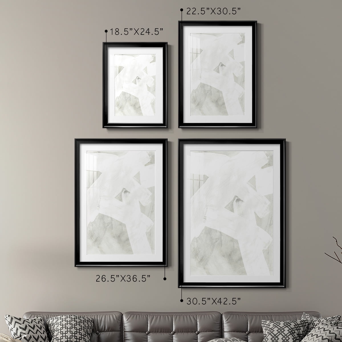 Wexford Home Stone Brush I Premium Framed Print, 22.5" x 30.5" - Ready to Hang, Black (Set of 2)