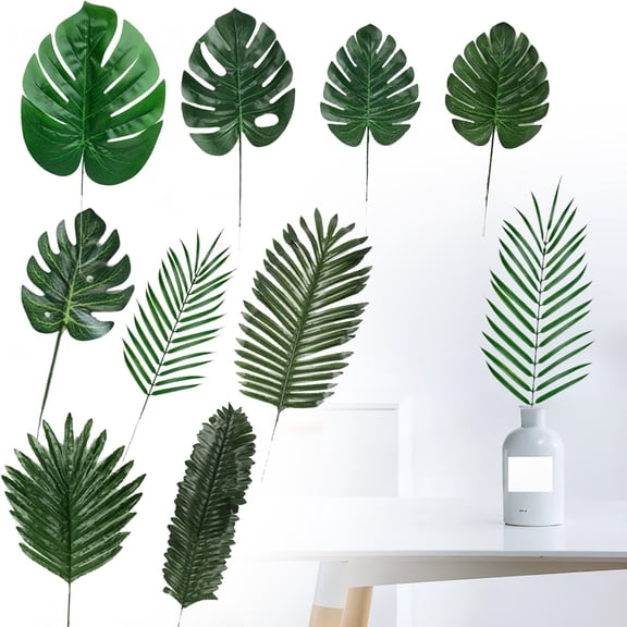 SeekLGT Artificial Monstera Leaves with Stems, 13.39 in x 6.69 in Tropical Palm Leaf for Home Decor, Realistic Faux Greenery for Luau Party and Safari Centerpiece, 1pc