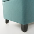 thumbnail image 6 of Storage Ottoman, Upholstered Fabric Ottoman with Storage, Storage Bench with Safety Hinge, for Entryway Living Room  Bedroom, Teal, 6 of 8