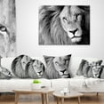 thumbnail image 4 of Designart Lion Head in Grey - Animal Throw Pillow - 12x20, 4 of 5