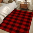 thumbnail image 5 of Christmas Farmhouse Washable Area Rug 2.7 x 5 ft Classical Red Black Buffalo Plaid, Soft Non Slip Rugs Stain Repellent Indoor Felt Carpet for Living Dining Room Bedroom Home Office, 5 of 9