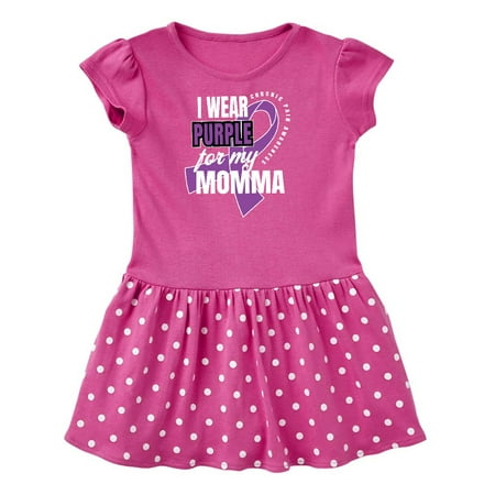 

Inktastic Chronic Pain I Wear Purple For My Momma Gift Toddler Girl Dress