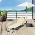 thumbnail image 2 of Outsunny Multiple Position Reclining Steel Outdoor Chaise Lounge - Beige, 2 of 9