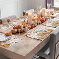 thumbnail image 3 of Fall Placemats Set of 6 Autumn Maple Leaves Place Mats Thanksgiving Placemat Orange Pumpkin Hello Fall Wood Table Mats for Dining Kitchen Table Holiday Dinner Party Home Fall Decorations 13x19 Inch, 3 of 8