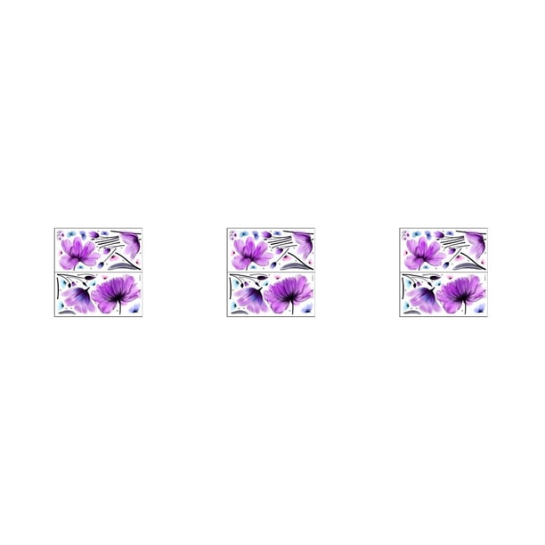 Injueey Purple Decals Flying PVC Simple Self-adhesive Stickers Self-Assembly Decor Window Sticker Wall Art Mural Living Type1