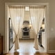 thumbnail image 4 of Cortina de lino semitransparente con borlas, cortina rayada transparente para sala de estar, dormitorio, cocina, 30x180 cm, blanca., 4 of 6