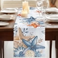 thumbnail image 3 of Table Runners 72 Inches Long Dress Scarves, Orange Blue Starfish Coastal Farmhouse Kitchen/Dining Table Runner, Coffee Tablerunners, Summer Beach Eucalyptus 13x72 Inch, 3 of 9