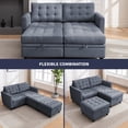 thumbnail image 3 of ZAFLY U/L Shaped Couch Set with Storage Ottoman, Modular Sectional Sofa for Living Room, Gray, 3 of 6