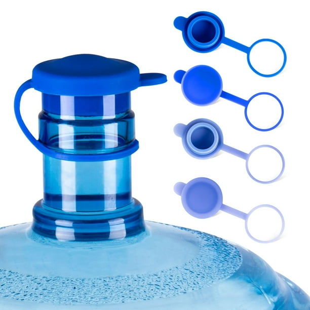 1 dispensador de agua con tapa de silicona con modelo de anillo, juego de 4 piezas de tapa de agua para cubo, tapa de sellado para dispensador de agua, fácil de abrir, antifugas y polvo