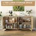 thumbnail image 4 of Buffet Cabinet for Dining Room, 61.4" Large Coffee Bar Sideboard with Rattan Doors and Shelves, Farmhouse Kitchen Storage Cabinet for Kitchen, Living Room, Hallway, 4 of 8