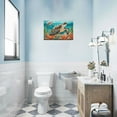 thumbnail image 3 of ZHONGYUTONG Turtle Canvas Wall Art Sea Turtle Print Poster Bathroom Picture Painting (16"x24"), 3 of 6