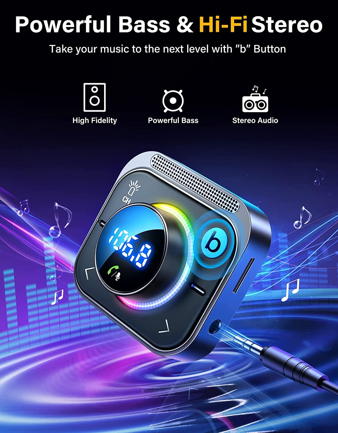 JOYROOM Bluetooth 5.3 FM Transmitter with USB-C PD photo 3