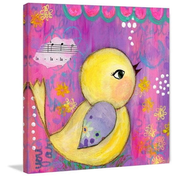 Marmont Hill "La La Birdie" by Jill Lambert Painting Print on Wrapped Canvas
