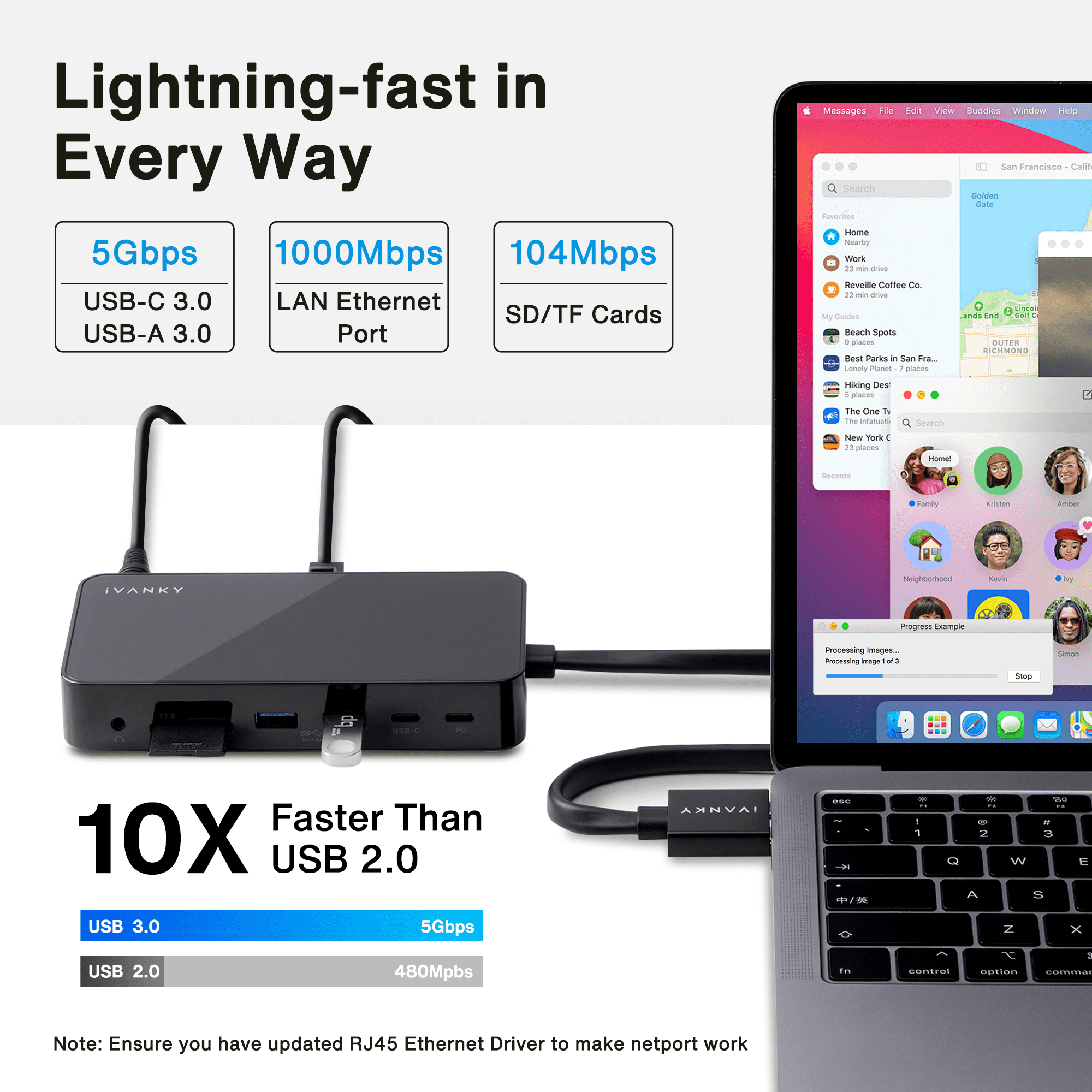 FusionDock 1 MacBook Pro Docking Station with 180W Power Adapter 12-in-2 Dual 4K@60Hz Monitor Dock for MacBook