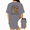 Grey, variant on Women's Worn Faded Vintage Soul Growth Two Tone Rib Skeleton Sunflower Arch Floral Graphic Short Sleeve T-Shirts Apricot Tops