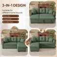 thumbnail image 4 of Muumblus Convertible Pull Out Sofa Bed, L-Shaped Sectional Sleeper Couch with Storage Chaise, Green Polyester, 4 of 11
