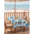 thumbnail image 2 of Outdoor Tablecloth with Umbrella Hole for Patio/Picnic/Party/Camping, Blue Coral Coastal Waterproof Table Cloth Rectangle Table Cover Washable, Seaside Summer Beach Ocean Modern Art (54"x 80"), 2 of 9
