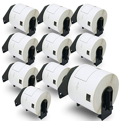 BETCKEY Compatible Shipping Labels Replacement for Brother DK-1202 Use with Brother QL Label Printers 10 Rolls/3000 Labels + 2 Reusable Holder Frames 2-3/7 x 4