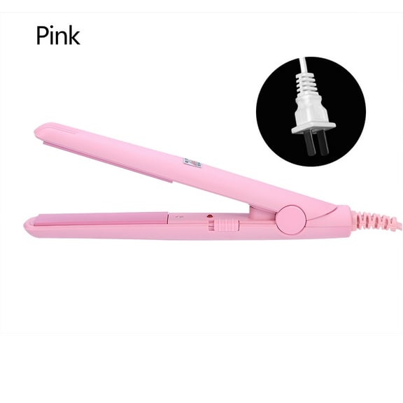 WALFRONT 4Colors 2 in 1 Mini Hair Straightener Ceramic Tourmaline Plate Beauty Flat Iron Heating Curler, Hair Healting Plate, Mini Hair Straightener