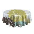 thumbnail image 5 of Green and Blue Pioneer Flower Pattern Round Tablecloth 60"x60",Wrinkle Wipeable Table Cloth for Kitchen Dining Room Picnic Patio Party, 5 of 6