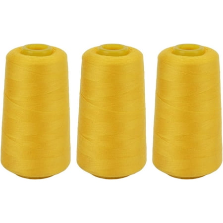 Sewing Thread 3pcs, Yellow Polyester Sewing Threads for Sewing