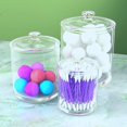 thumbnail image 4 of Set of 3 Small Apothecary Jars Bathroom – 6, 12, 20 Oz Multipurpose Acrylic Qtips Holder Containers – Storage Organizer Canisters – Cotton Ball Clear Plastic Holder, 4 of 7