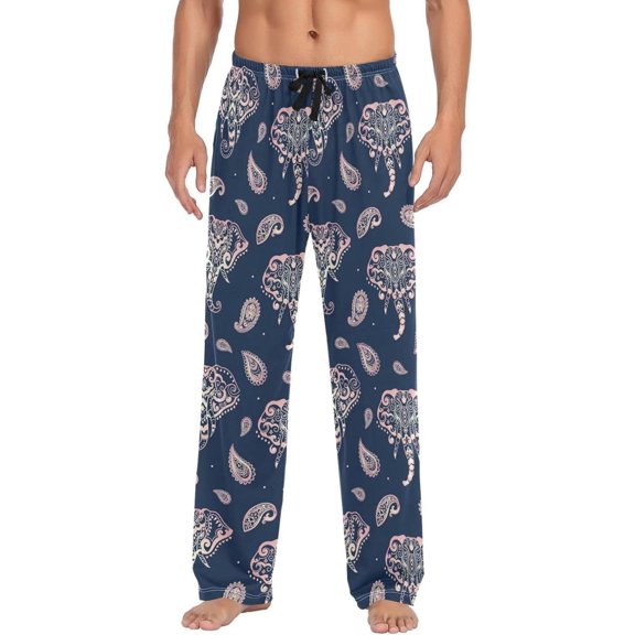 GZHJMY Elephant Pajama Pants for Men, Lounge Pants Lightweight Men Pajama Bottoms with Drawstring Pockets, Christmas New Year Birthday Gifts, Large