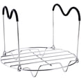 thumbnail image 1 of Stainless Steel Steamer Rack Trivet with Foldable Heat Resistant Silicone Handles, 1 of 7