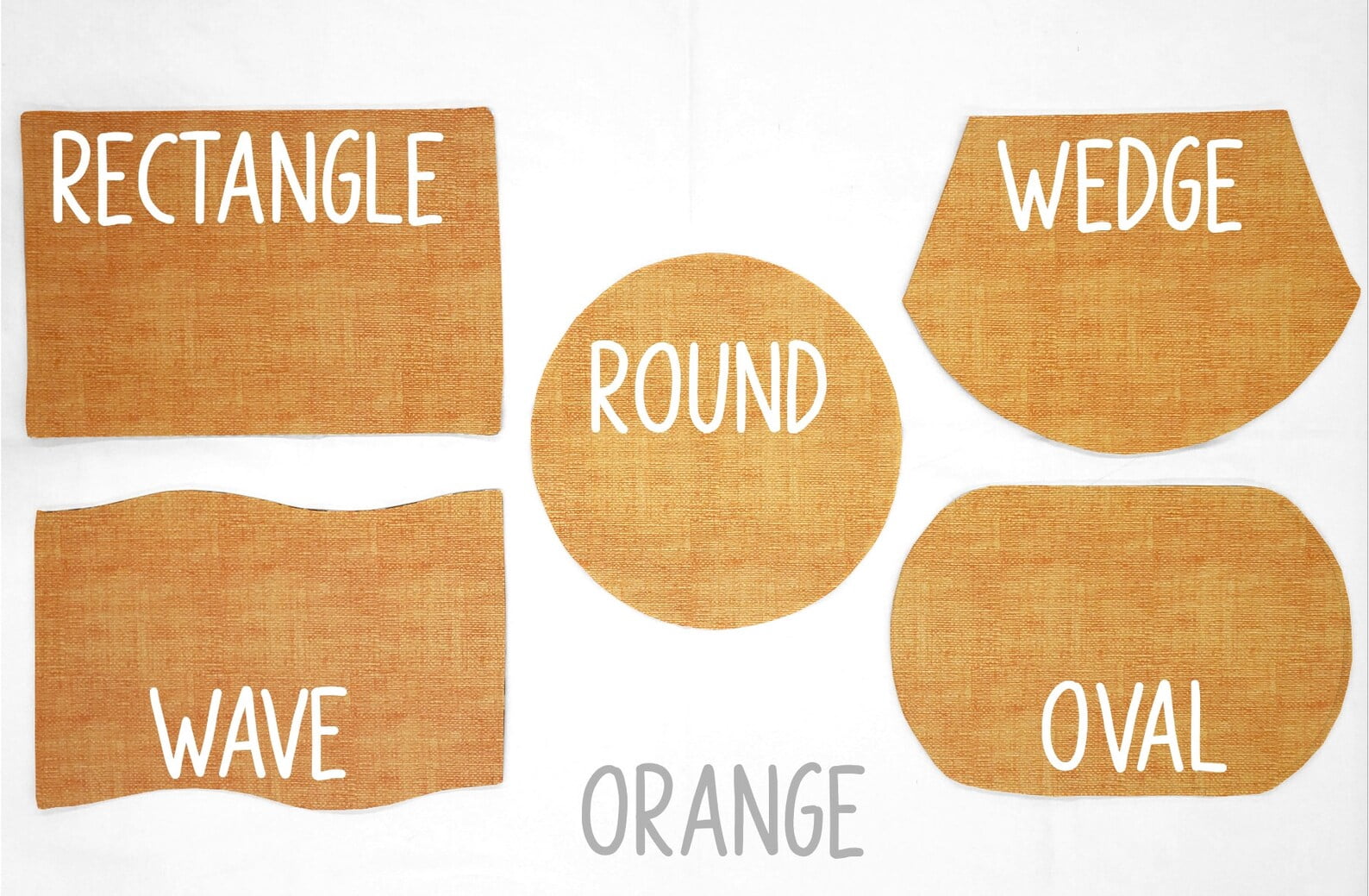 Faux Burlap Placemats by Penny's Needful Things (Rectangle - Set of 2) (Orange)