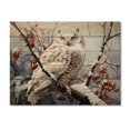 thumbnail image 3 of Designart "Winter Owl in the Snow III" Animals Print on Natural Pine Wood, 3 of 5