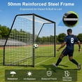 thumbnail image 5 of SLSY Soccer Goal for Backyard, 18x7/21x7/24x8 ft Full Size Steel Goal Practice Soccer Net for Teens & Adults Training, 5 of 6