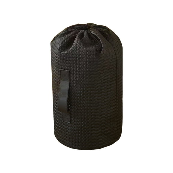 SLYNSHome Non Woven Fabric Drawstring Storage Bag Round Bottom Cylindrical Durable Space Saving Eco Friendly Organizer - Black
