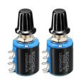 thumbnail image 1 of Unique Bargains 2.2K Ohm Adjustable Resistors Wire Wound Multi Turn Precision Potentiometer Pots w Knob 2pcs, 1 of 4