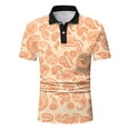 thumbnail image 4 of Yoodem Polo Shirts for Men Mens Shirts Men Fashion Spring Summer Casual Short Sleeve Turndown Neck Printed T Shirts Top Blouse Men's T-shirts Orange S, 4 of 5