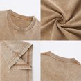 thumbnail image 3 of Custom T-Shirt with Your Image for Men Women, 230g Pure Cotton Washed Short Sleeve Tee Brown XL, 3 of 6